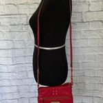 Nicole Miller crossbody full zip red purse w/gold accents Photo 0