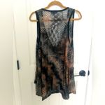 Lily by Firmiana Ombré Crochet Boho Vest Button Front Pockets Handkerchief Hem Black Size L Photo 6