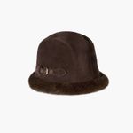 Eric Javits Vail Winter Hat In Brown Suede Water Repellent Adjustable Size Photo 7