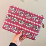 Crown & Ivy NWOT  a pink Faux Leather Elephant Print Zippered Pouch Photo 1