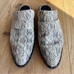 Freda Salvador Womens Keen Almond ToeSnakeskin Mules, Size 8, EUC White Photo 1