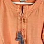 Tru Luxe Jeans Peach Long Sleeve Embroidered Top XL Orange Photo 2