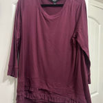 Simply Vera Plum Ruffled/Layered 3/4 Sleeve  Photo 0