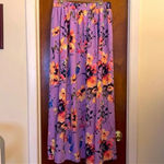 New York And Company Purple Floral Maxi Skirt Photo 1
