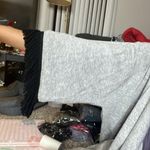 Ethereal Gray Wool Blend Fringe Trim Dolman Wide Sleeve Sleeve Sweater Dress Photo 1