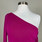 Donna Karan One Shoulder Long Sleeve Evening Gown Pink Size 16 Formal Dress Photo 6