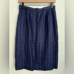 Christian Dior  blazer skirt set navy blue pinstripe short sleeve vintage USA 6 Photo 6