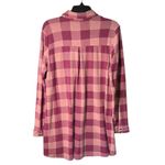 Soft Surroundings  Tunic Dress Flannel Pink Buffalo Plaid Size Medium Photo 3