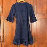 Gap Wrap Dress Eyelet Ruffle Navy Blue Size XS Photo 7