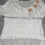 Zba Sz M Y2K white sweater bell sleeve soft girl ballet flower applique pastel Size M Photo 1