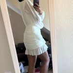 Showpo White Long Sleeve Dress Size 6 Photo 3