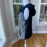 Tommy Hilfiger Athluxe Navy Blue White Striped Hooded Vest Sz Large Photo 3