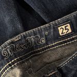 Miss Me SZ 25 Skinny Jeans Low-Rise Silver Embroidery Button-Flap Pockets Hemmed Photo 11