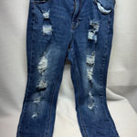 Wax Jean Women's Distressed Blue Denim Skinny Jeans Size 16 Photo 0