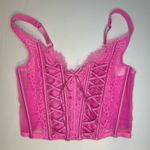 Victoria's Secret Dream Angels Pink Lace Unlined Non Wired Corset Bra Top Size S Photo 3