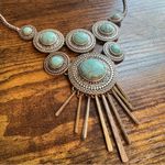 Lucky Brand  Turquoise Silver Tone Statement Necklace Photo 2