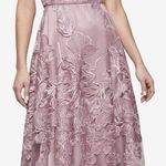 Alex Evenings  Pink Embroidered Cap Sleeve Flare Party Dress Size 4 Wedding Guest Photo 2