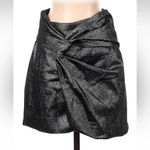 ZARA  Shimmer Metallic Black Grey Knot Tie High Waisted Skirt Women’s Size Small Photo 1