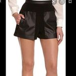 BCBG BCBGeneration Faux Leather Panel Patch Pocket High Waisted Shorts Black Size 8 Photo 2