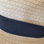 J. Crew Factory Straw Hat with Black Ribbon Detail Tan Photo 2