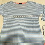 Columbia  PFG blue and white‎ stripe 3/4 sleeve womens medium shirt Photo 3