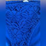 Aerie New  royal blue crochet bikini bottoms with tie sides, hygienic liner; L Photo 2