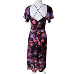 Reiss  Leni black floral midi dress wedding guest cocktail party feminine fitted Photo 10
