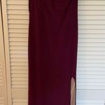 Jodi Kristopher Elegant Burgundy Off the Shoulder Long Dress Photo 2