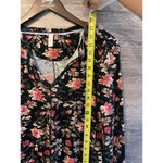 Pilcro Anthropologie Thermal Top X Small Black Floral Print Long Sleeve Boho Size XS Photo 5