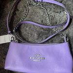 Coach NWT CL407 Charlotte Shoulder Bag Pebble Leather Silver/Iris Color $378 Photo 10