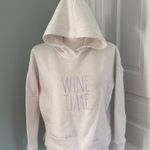 Rae Dunn  Cream Hoodie Purple Sequins Size XS Wine Time Photo 0