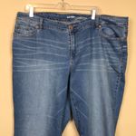 Old Navy Women’s Mid-Rise Flare Cropped Raw Hem Medium Wash Denim Jeans Photo 1