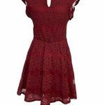 Medium City Studio Maroon Casual Mini Lace Dress Photo 6