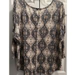 Kristin Nicole Geometric Patterned Semi Sheer Knit Blouse Size 3X NEW Photo 1