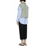 Mango Quilted Vest with Buttons Pastel Green NWT Small Photo 5