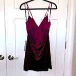 B Darlin NWT Glitter Velvet Bow Dress - Garnet - Juniors XL Photo 2
