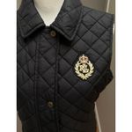 Ralph Lauren Lauren  Puffer Vest Womens Medium Black Snap Quilt Crest Logo Photo 4