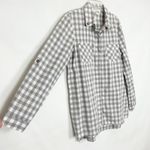 Simply Noelle  Check Print Gray Button Down Shirt Womens Medium Western Country Photo 3