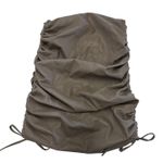 Sally LaPointe Skirt‎ Womens 4 Brown Grey Faux Leather Mini Ruched Tie Side Photo 1