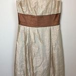 Bcbg paris Metallic Strapless Mini‎ Dress Womens Si Tan Size 8 Photo 0