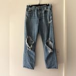 AGOLDE 90’s Mid Rise Loose Jean Heavily Distressed in Light Wash Blue Size 28 Photo 1