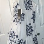 BCX  Ivory Dress with Navy Floral Design Photo 6