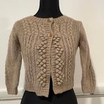 American Eagle  Outfitters cropped cable knit cardigan in a brown or taupe color Photo 1