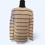 Gap  striped V-neck super soft long sleeve shirt in black and white Size Large Photo 2