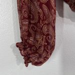 EXPRESS Off Shoulder Paisley Peasant Blouse XXS Boho Sheer Cropped Top Red Photo 5