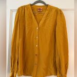 Tory Burch  Jayden Silk Blouse Size 4 Golden Rod Photo 2