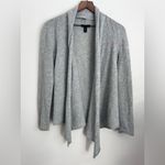 AQUA  light grey Cashmere cardigan open front soft long sleeve draped lightweight Photo 2