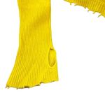 Intermix  Cashmere Sweater Cropped Raw Hem Neon Yellow Size XS Photo 6