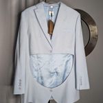 Burberry NWT Ladies Pale Blue Wool Step-through Blazer rare size 10 Photo 9
