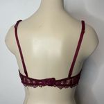 NEW Muse by Coco De Mer Bra 34B Maroon Lace Unlined Underwire Sheer Feminine Size undefined Photo 1